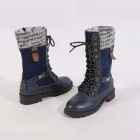 2022 new retro women western boots punk lace up motorcycle boots autumn winter boot zipper mid calf boots ladies short botas