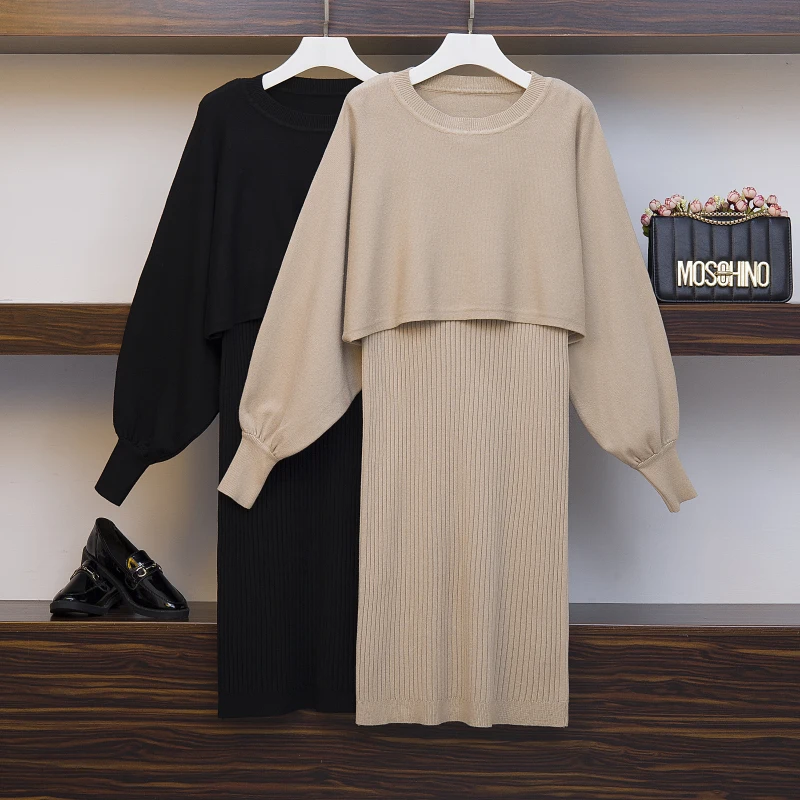 Осеннее платье новинка женская одежда большого размера облегающая Пышная юбка