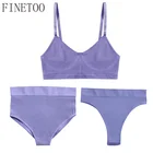 Комплект женского нижнего белья из 3 предметов, с высокой талией