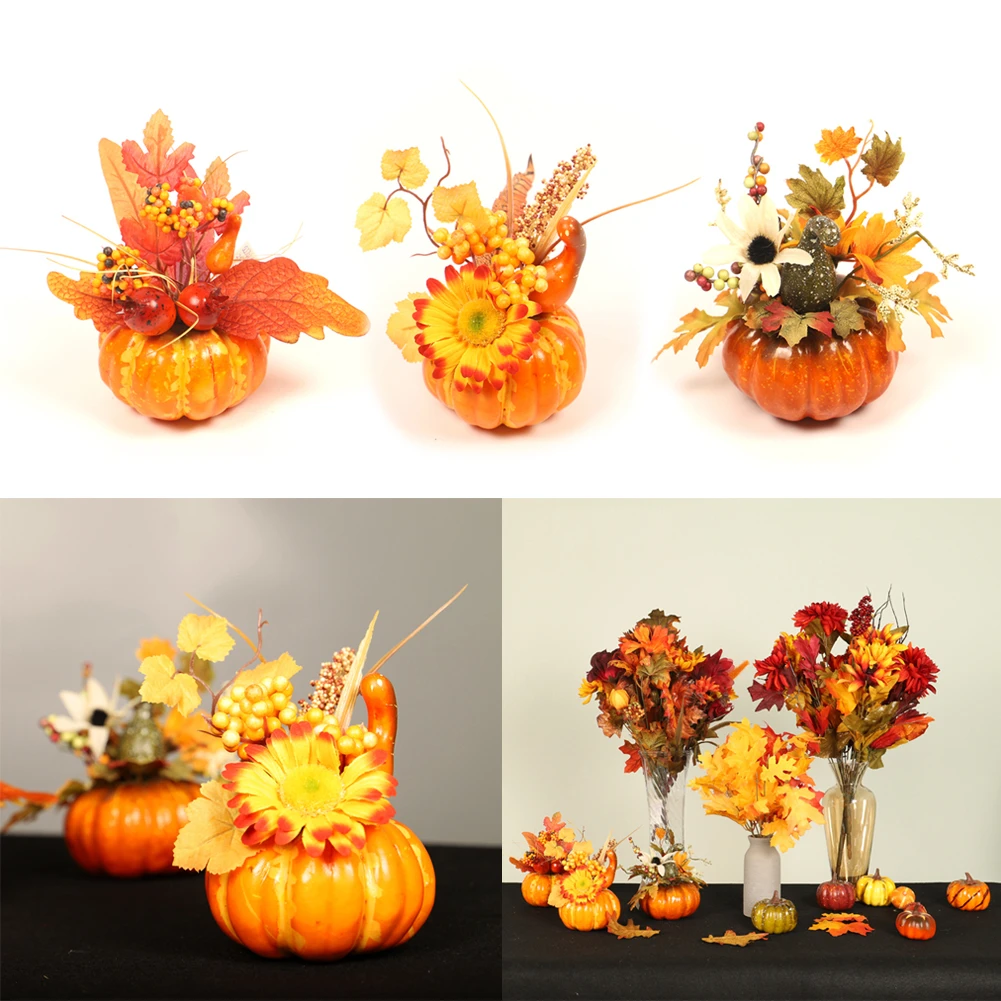 15 см искусственные тыквы кленовый лист гранат стол домашний декор Дом реквизит