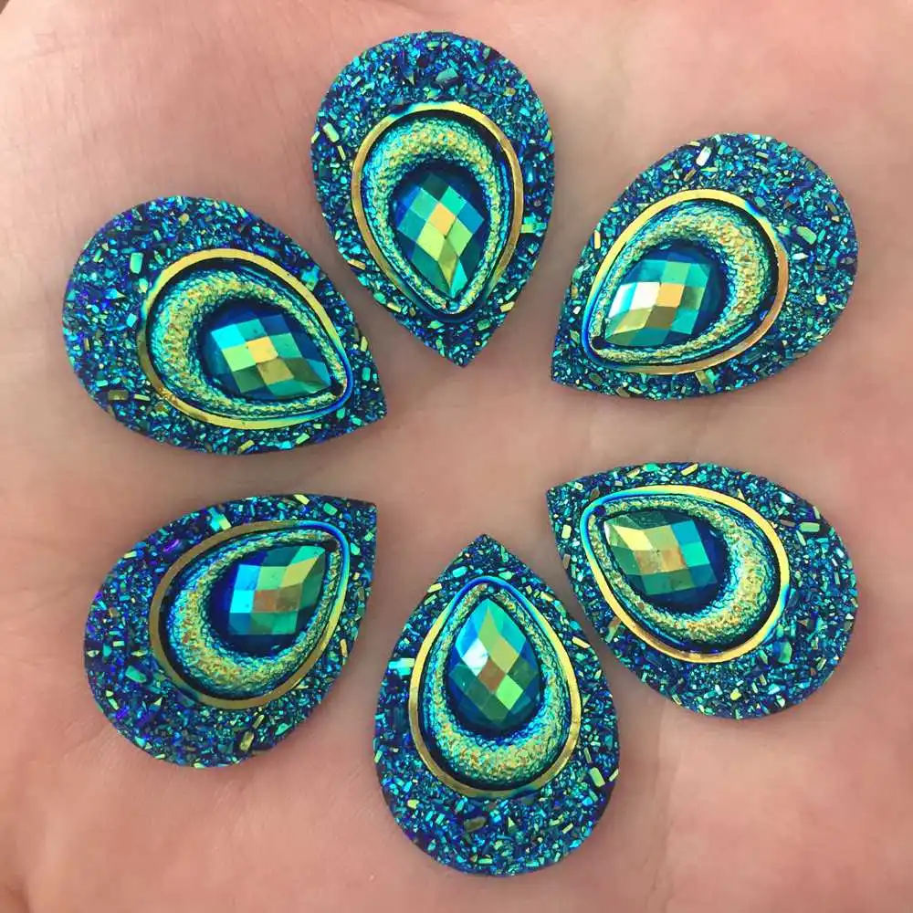 20 шт. стразы с рисунком павлина 18 х25 мм | Дом и сад