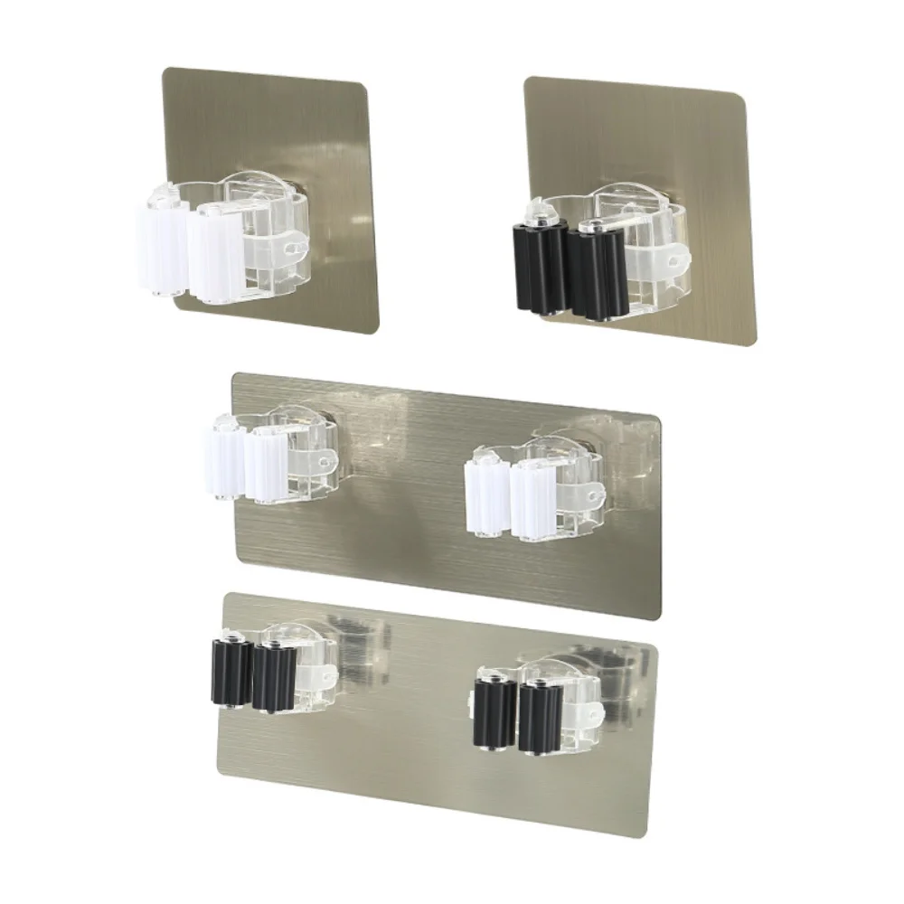 

Wall Mounted Mop Organizer Holder Brush Broom Hanger Home Storage Rack Bathroom Suction Hanging Pipe Hooks Double Clips