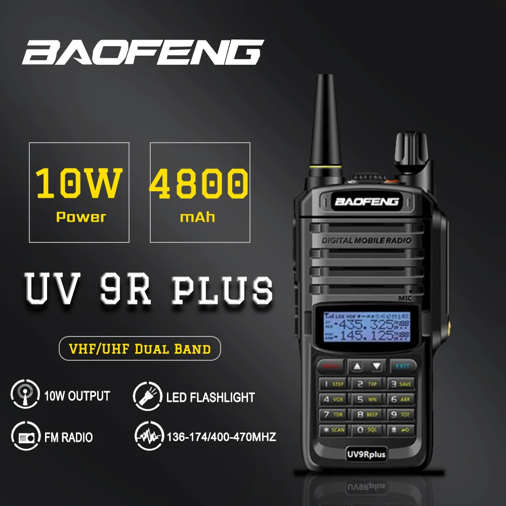 Высокая мощность Baofeng UV 9R плюс двухстороннее радио водонепроницаемый IP67 рация