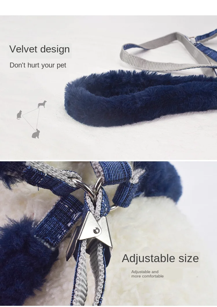 Pet зимнего Комфортные Теплый Регулируемый съемная Нагрудного Поводок Четыре