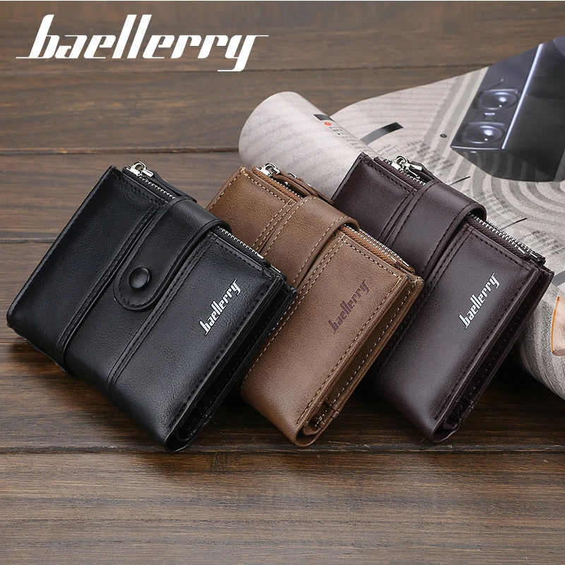 Повседневные стильные мужские кошельки Baellerry на молнии бумажник с несколькими