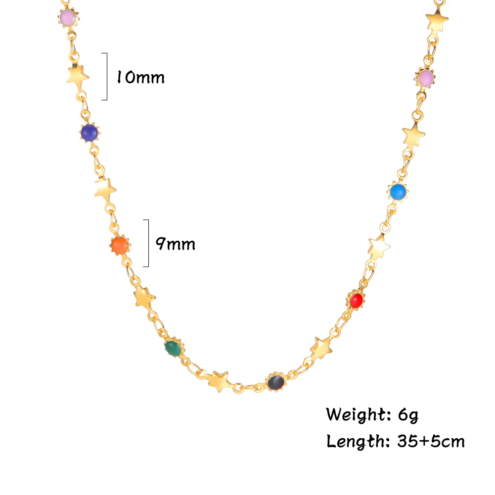 Ожерелье чокер женское из нержавеющей стали с разноцветными эмалированными