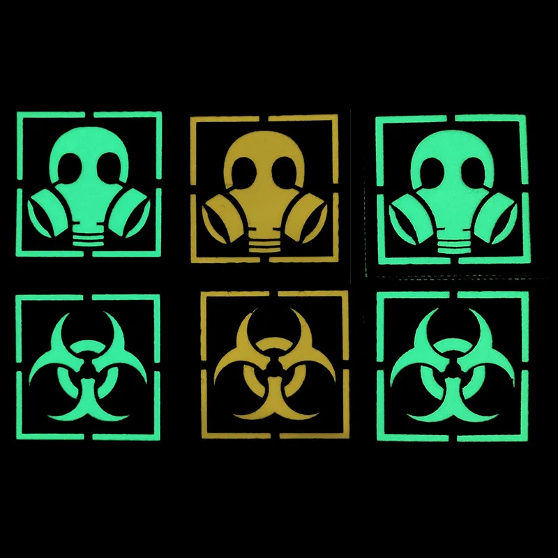 Треугольная противогаз светящаяся заплатка на липучке нейлоновая тактическая