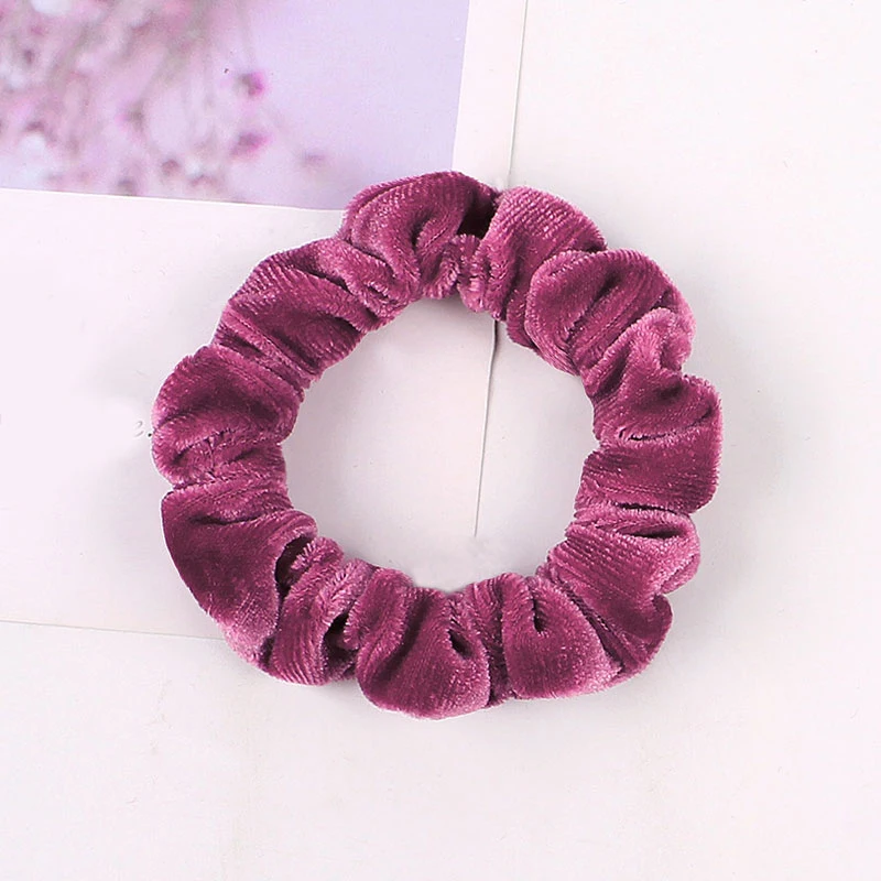 Hot Small Size Solid Color Velvet Scrunchies Ponytail Elastic Hair Bands Rubber Band Ring Hairbands Headbands Red Pink Blue |