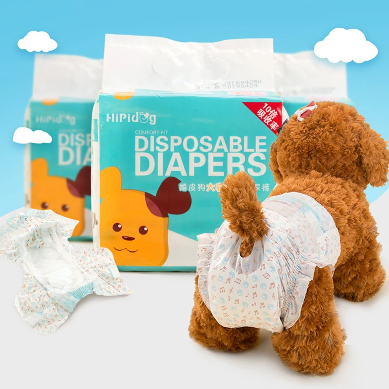 10PCS/Bag Super Absorption Physiological Pants Dog Diapers For Dogs Pet Female Dog Disposable Leakproof Nappies Puppy