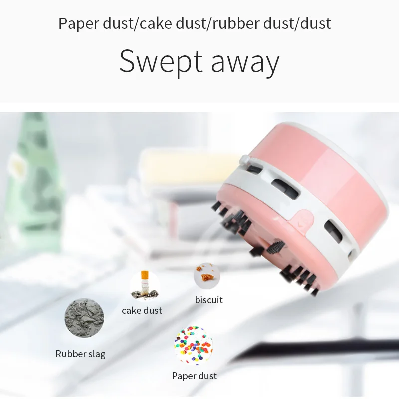 

New 360 Degree Spiral Blade Desktop Vacuum Cleaner Small Clean Scraps Machine Portable Dust Collector For Computer Keyboard
