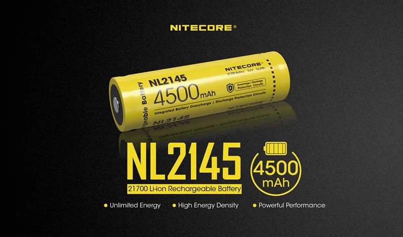 2pcs NITECORE 21700 battery 3.6V Li-ion rechargeable batery 4000mah 4500mah 5000mah NL2140 / NL2145 NL2150 protective | Электроника