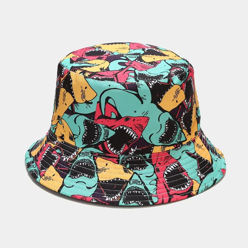 

2022 Four Seasons 18 Styles Cotton Animal Print Bucket Hat Fisherman Hat Outdoor Travel Sun Cap for Men and Women100
