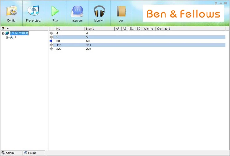 Ben& Fellows 520109 IP PA система 2*30 Вт Настенный Сетевой терминал со встроенным цифровым усилителем