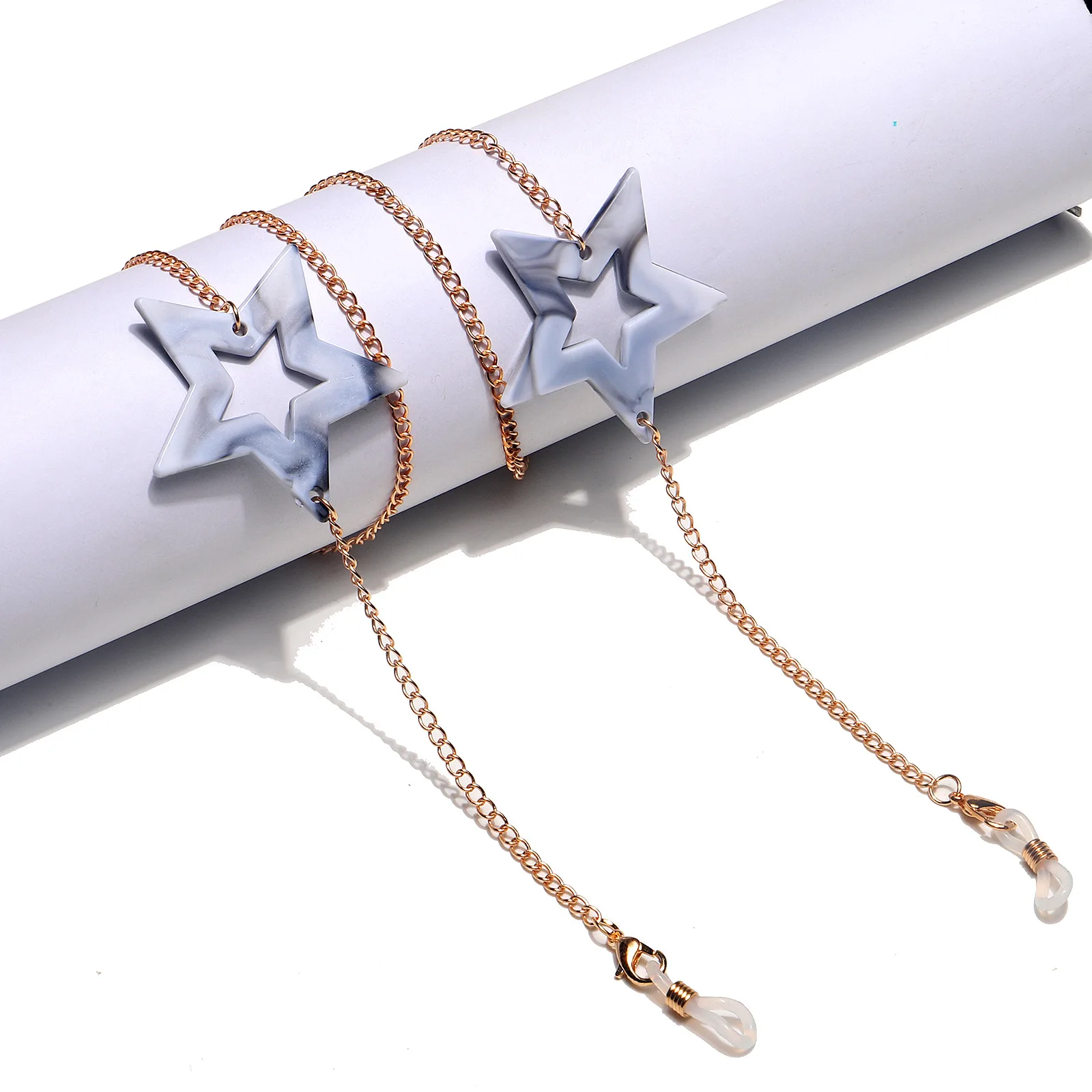 

Non-slip Accessories Metal Glasses Rope Gold and Silver Color Heart Rhinestone Pendant Glasses Chains