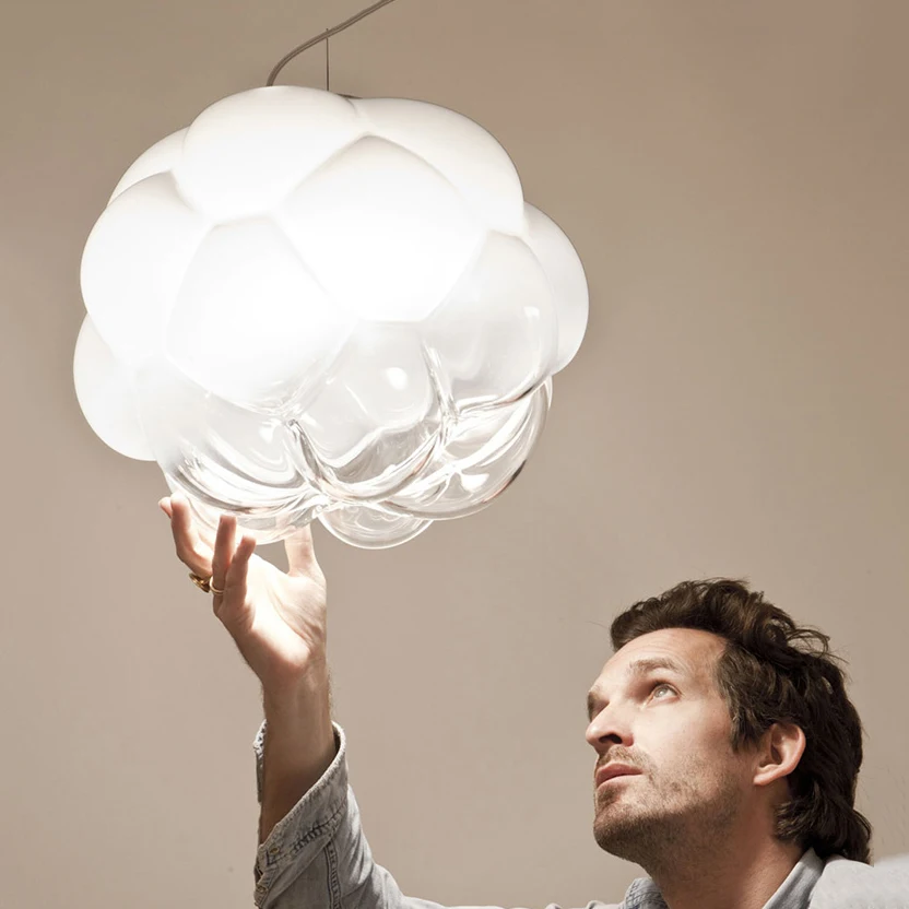 Современный стеклянный подвесной светильник в виде облака Креативный