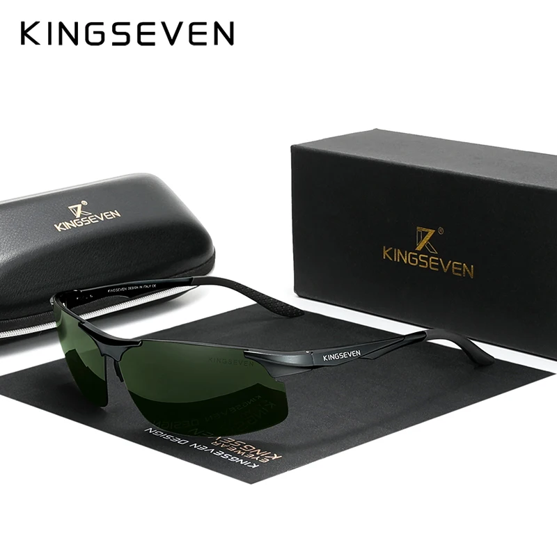 

Genuine KINGSEVEN Polarized Men Aluminum Sunglasses Driving Mirror Lens Male Sun Glasses Aviation Women For Men Eyewear 9126
