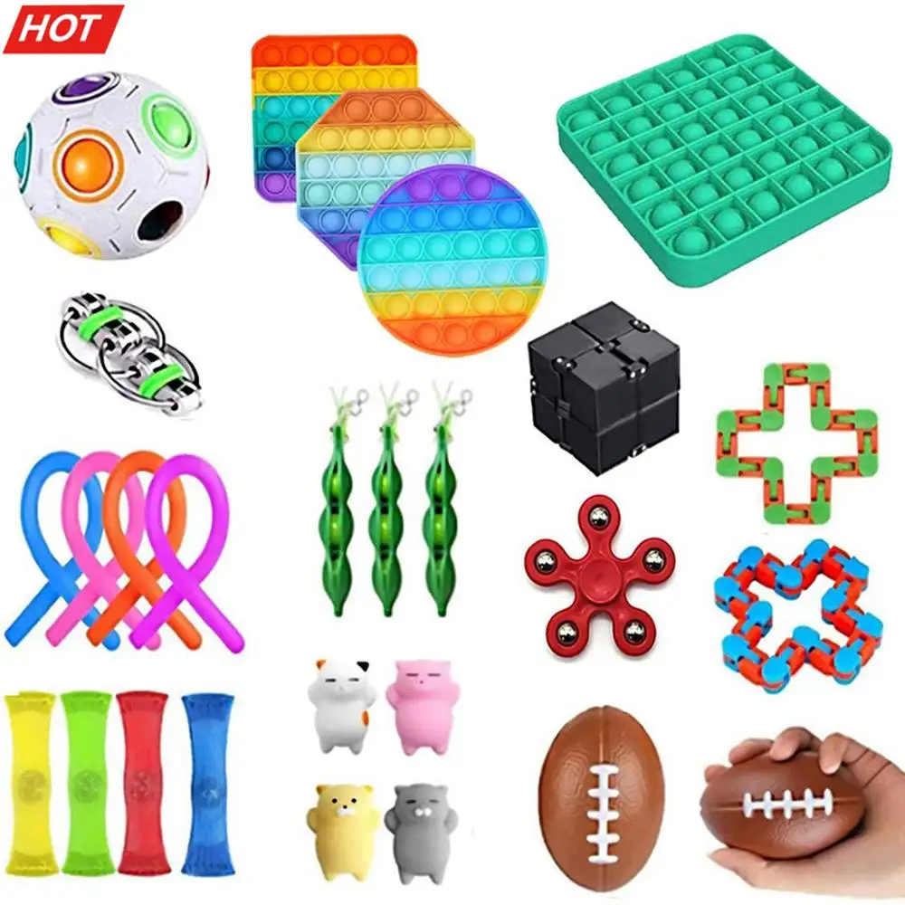 

Push Fidget Pops Squish It Toys Anti Stress Set Stretchy Strings Pack Adults Children Sensory Antistress Relief Figet Toys V
