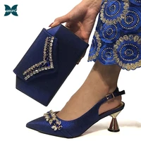 blue color shoe and bag set african sets 2020 matching italian design shoes and bag set african women matching shoe and bag set