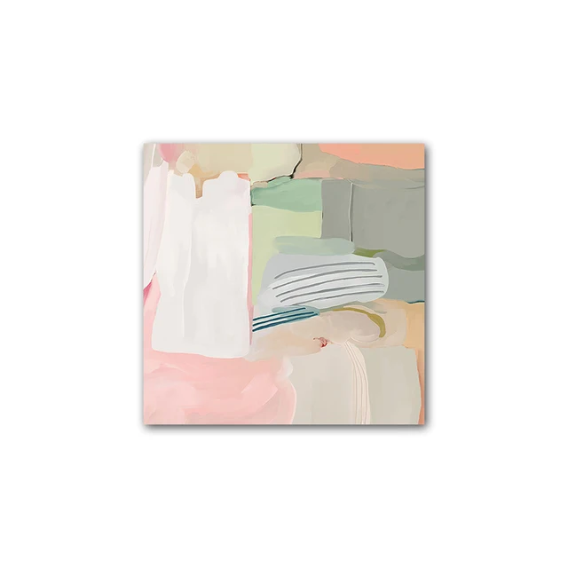 

Абстрактный постер на холсте, розовый, белый, зеленый