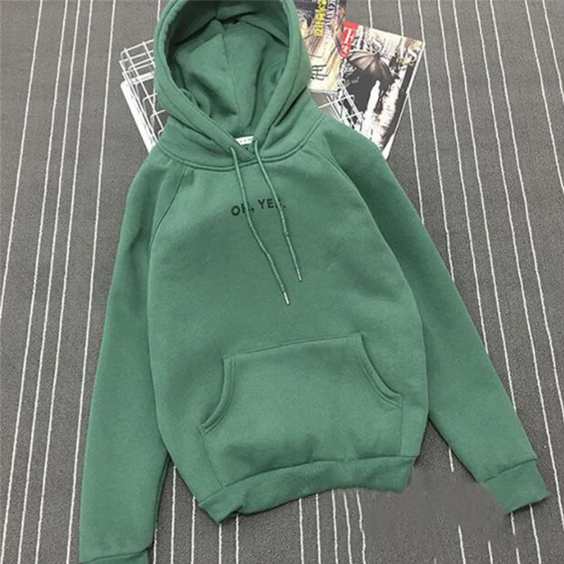 Женская толстовка с капюшоном зимняя свободная бархатная однотонная | одежда