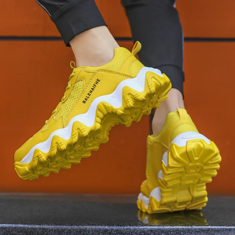 

2020 Trend Sport Shoes Men's Running Shoes Man Outdoor Height Increasing Non-slip Heighten Thick Bottom Shoes Men Dad Sneakers