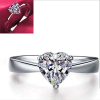 fashion heart shaped white ring with cutting wedding promise engagement women jewelry gifts