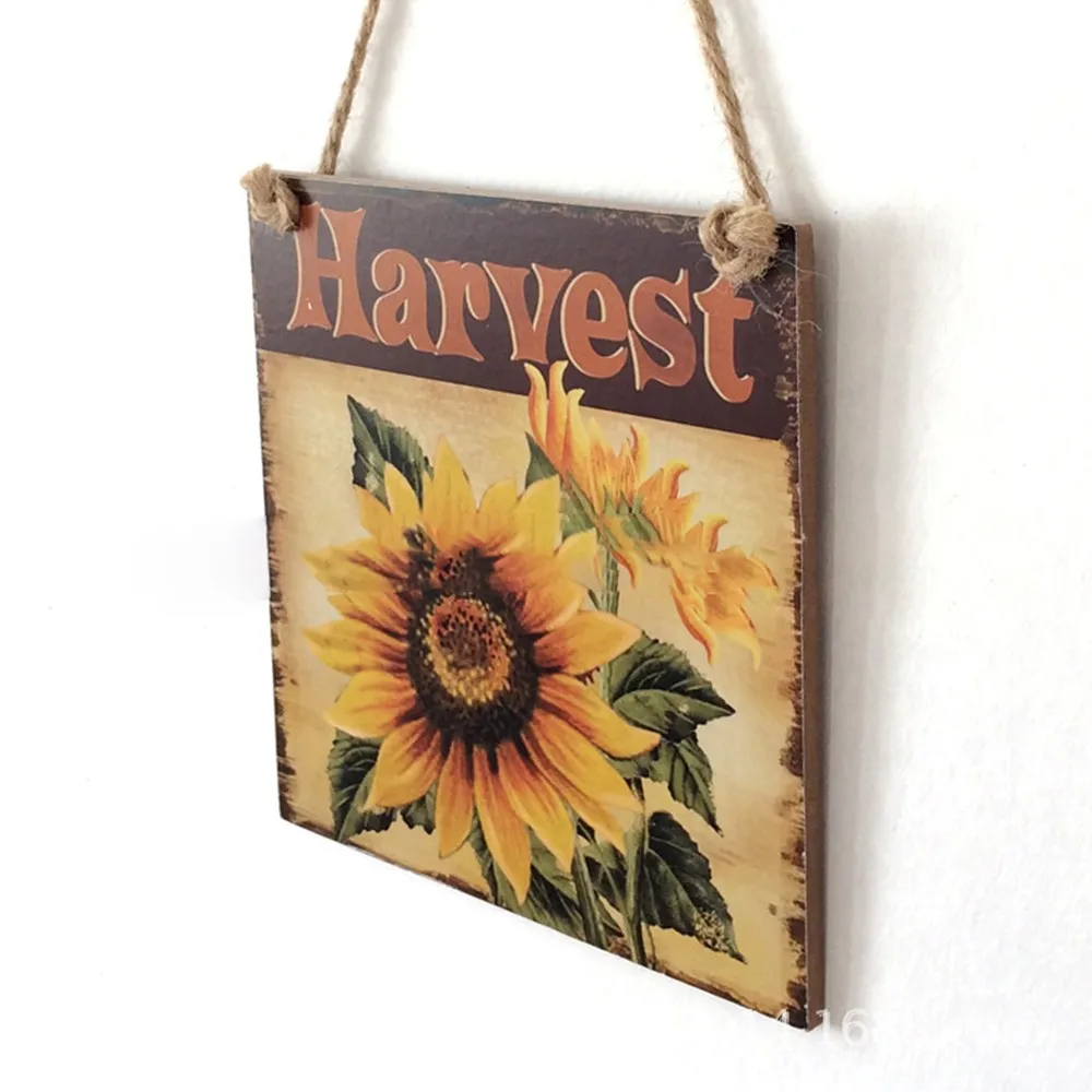 Винтажная деревенская деревянная подвесная доска ферма солнце цветок листинг