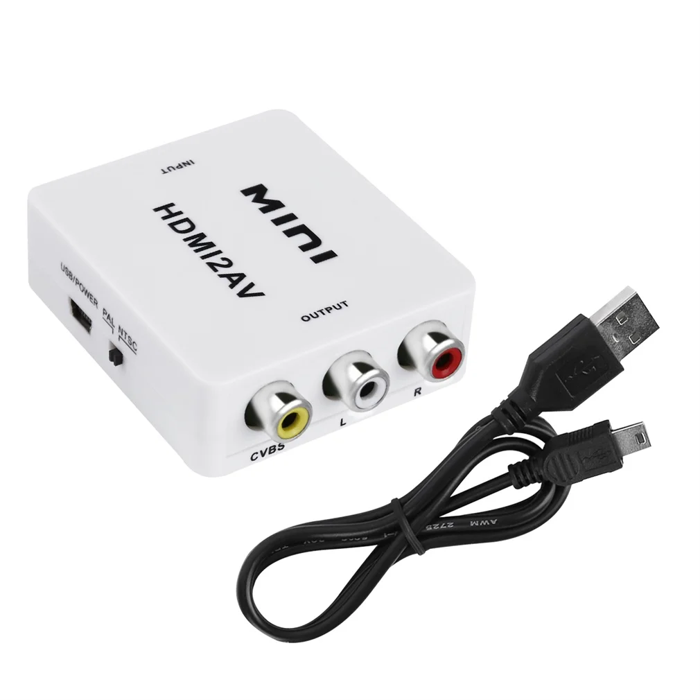 

1 шт. мини Hdmi2Av Hdmi преобразователь Mini Hdmi в Av/Cvbs L/R видеоадаптер Hdmi2Av Ntsc Pal выход 1080P