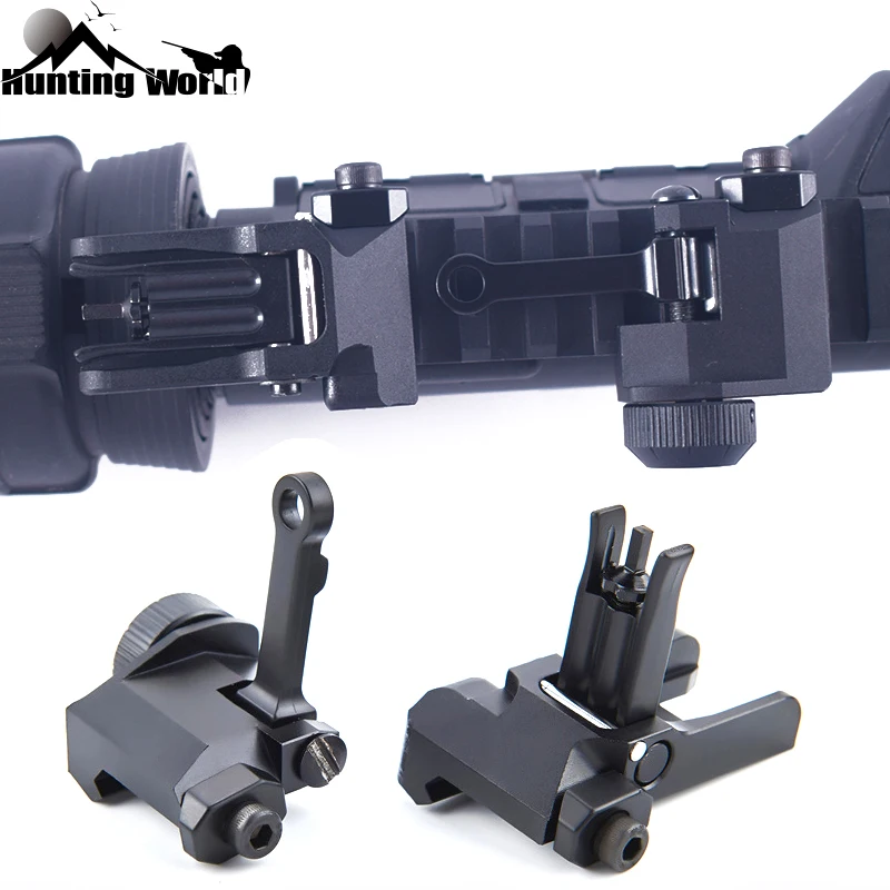 

Тактический CNC KAC стиль 300 м откидной складной запасной передний задний Железный прицел набор для охоты страйкбол съемка винтовка аксессуар