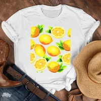 women lady 90s cartoon lemon cute printed fruit fashion shirt clothes tshirt tee womens top female print t graphic t shirt