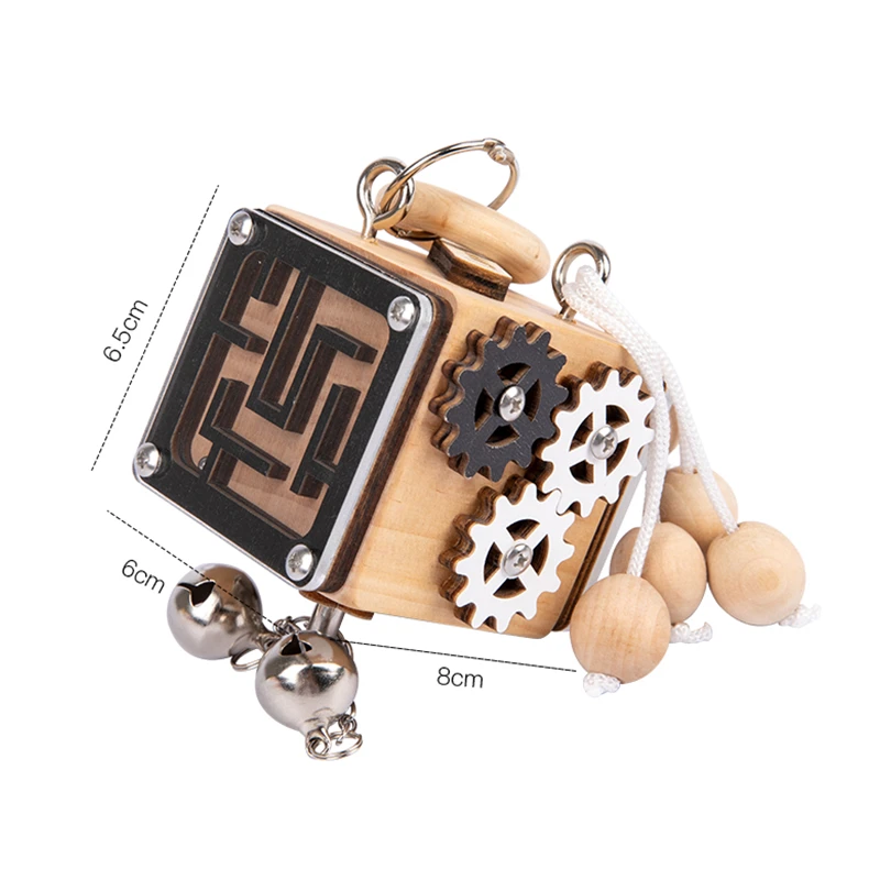 

Wooden Busy Cube Children Hands-on Ability Training Lock Box Early Learning Busy board Fidget Baby Montessori Educational Toys