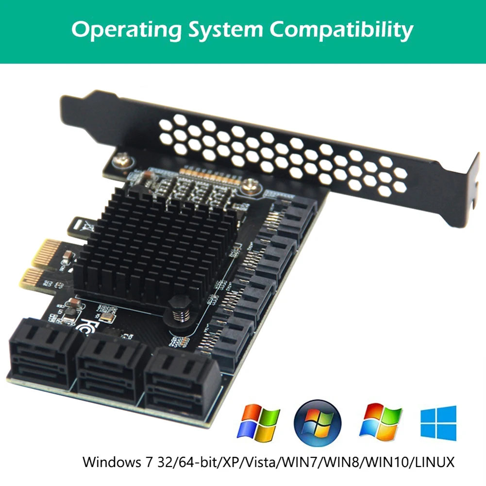 Адаптер SATA PCIE 1X 6/10 портов X 4/8/16 на 3 0 6 Гбит/с карта расширения скорости интерфейса