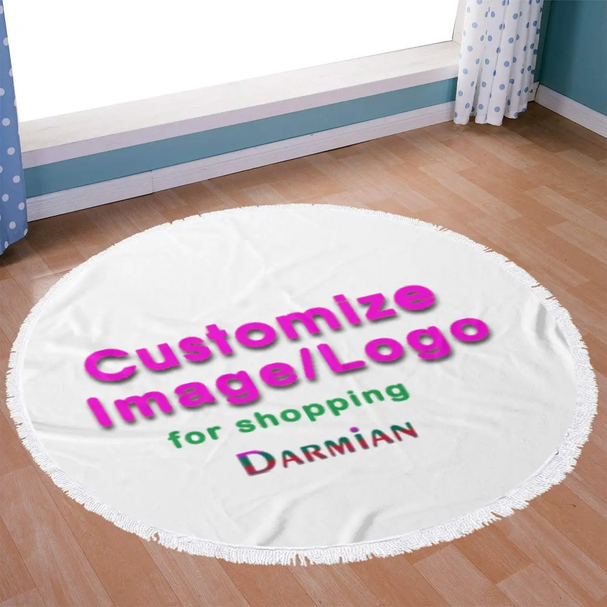 Летнее женское круглое пляжное банное полотенце быстросохнущее из микрофибры с