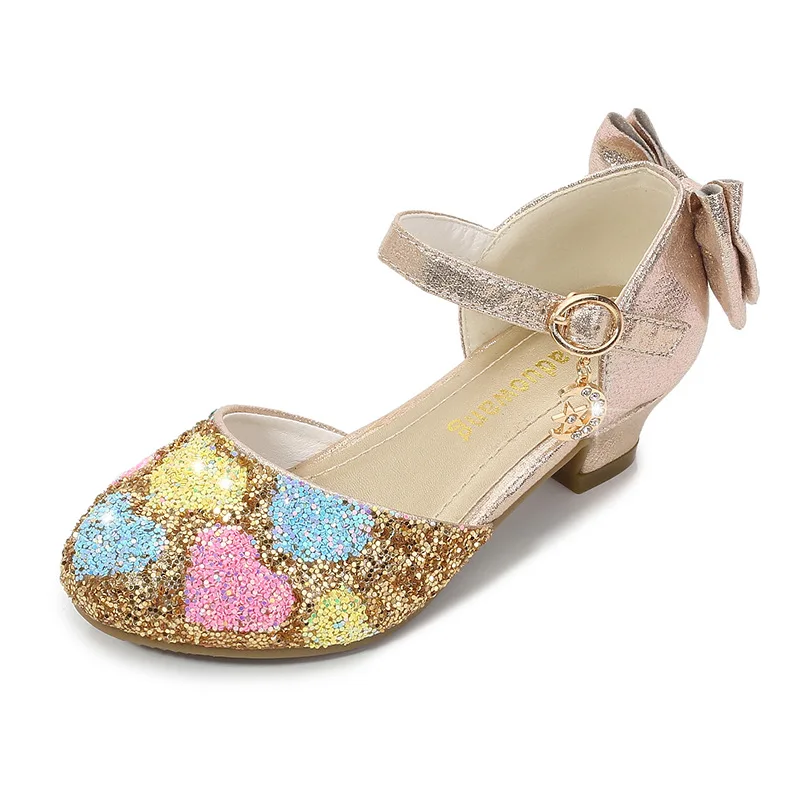 

Kids Crystal Shoes Baby Round Toe Women High Heel Cinderella Princess Performance Pumps Children Girls Mary Janes Glitter Shoes