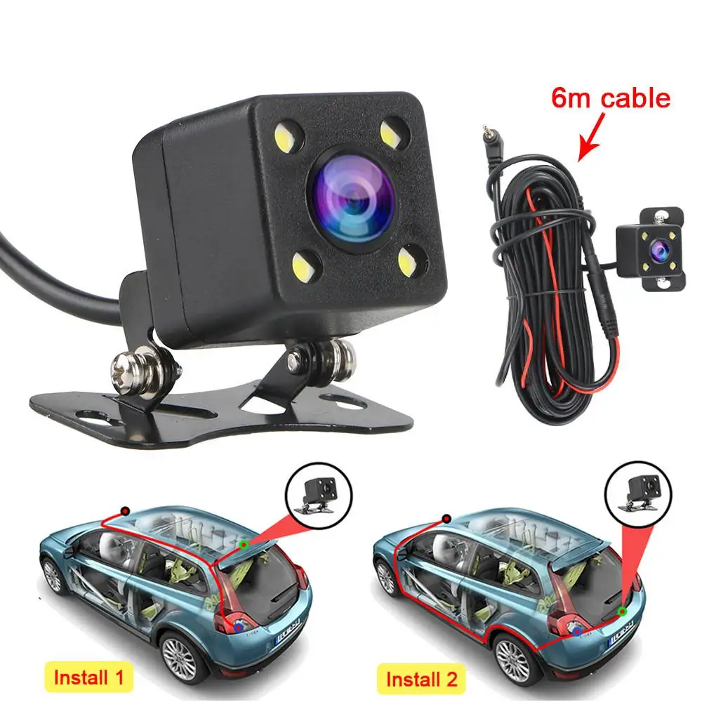 

Автомобильная камера заднего вида с широкоугольным двисветодиодный на 140 ° и функцией ночного видения, видеоразъем 2,5 мм, водонепроницаемые...