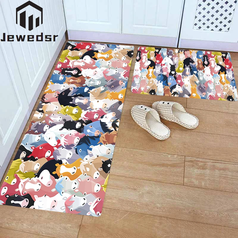 

Длинный ковер с милыми животными и принтом, коврик для ванной, ковер для гостиной, нескользящий домашний ковер для ванной, входной двери, при...
