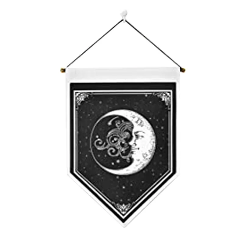 

Bohemian style sun and moon decoration painting triangle hanging flag room painting christmas decorations for home