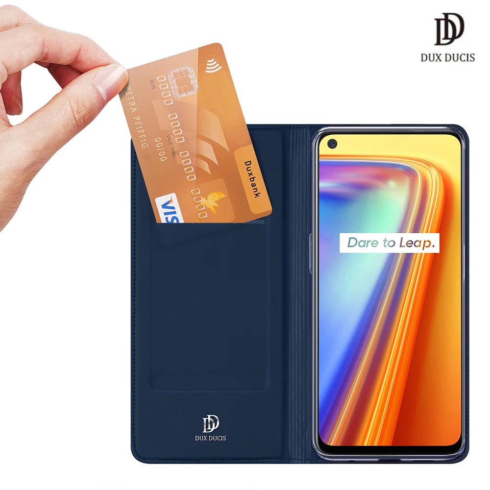 

For OPPO Realme 8 5G V13 5G DUX DUCIS Skin Pro Series Leather Wallet Flip Case Full Protection Steady Stand Magnetic Closure