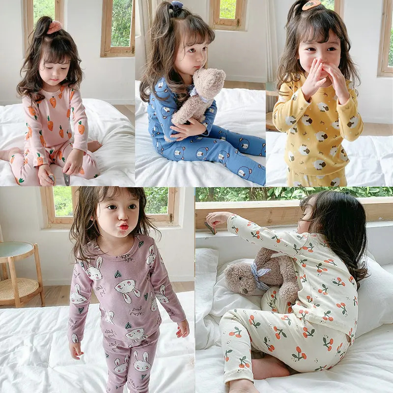 

Toddler Girls Homewear Set Autumn Winter Kids Girls Cartoon Cotton Soft Pajamas Set Child Baby Cute Lovely Print Sleepwear Suits