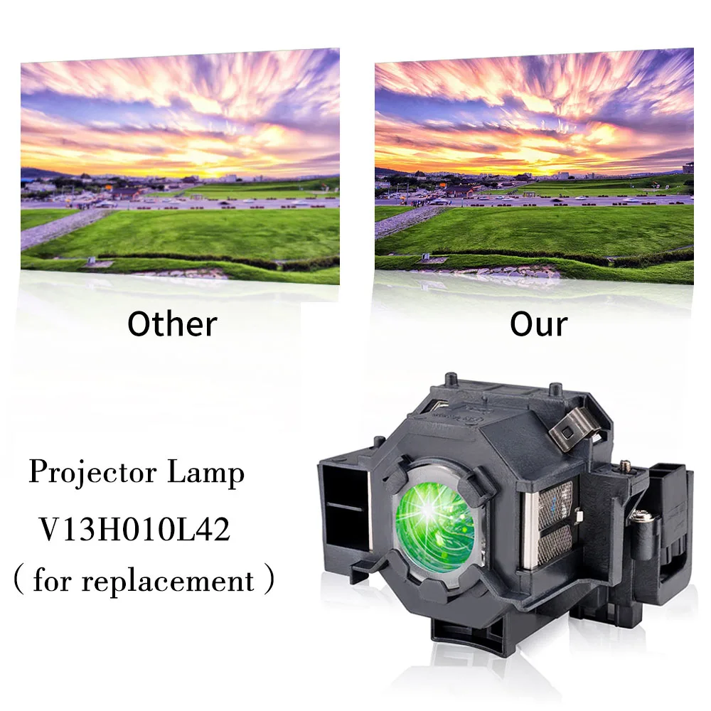 ELPLP42 заменяемая прожекторная лампа с Корпус для EPSON EMP 400W EB 410W 140w 83H Powerlight 822 H330B