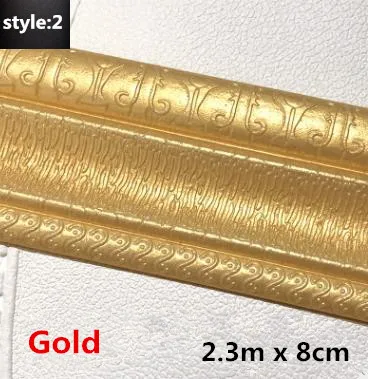 style2 gold Обои линия талии декоративная линия угловая линия самоклеющиеся полоски-накладки Детский сад Дети анти-столкновения наклейки на стену - Цвет: style2 gold