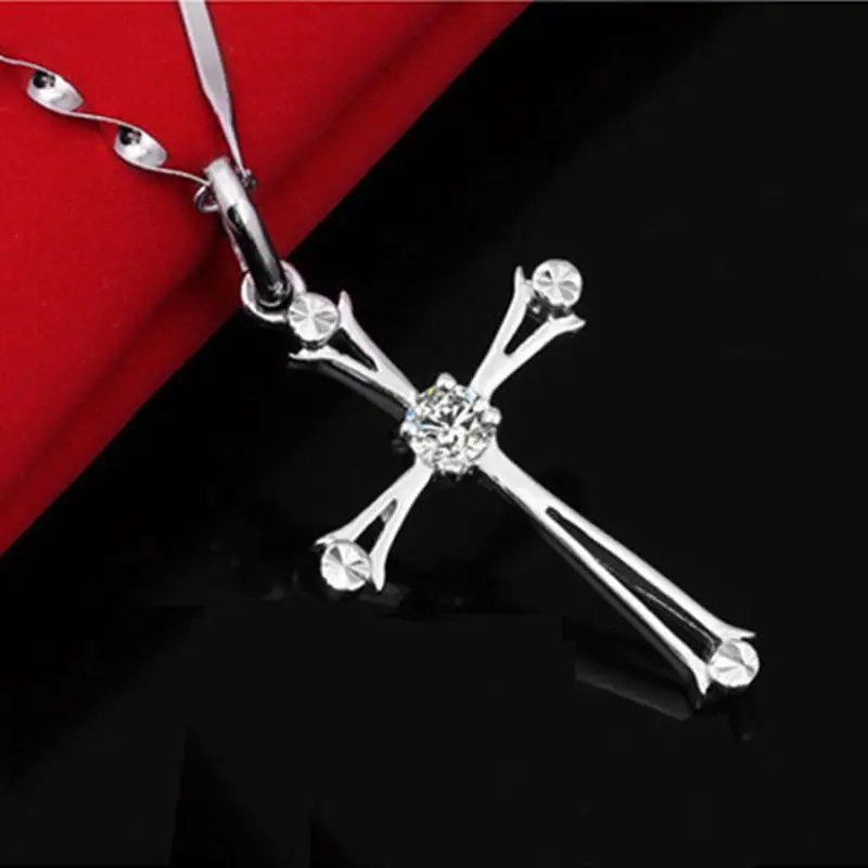 Модный серебряный кулон с крестом для женщин новый религиозный металлический