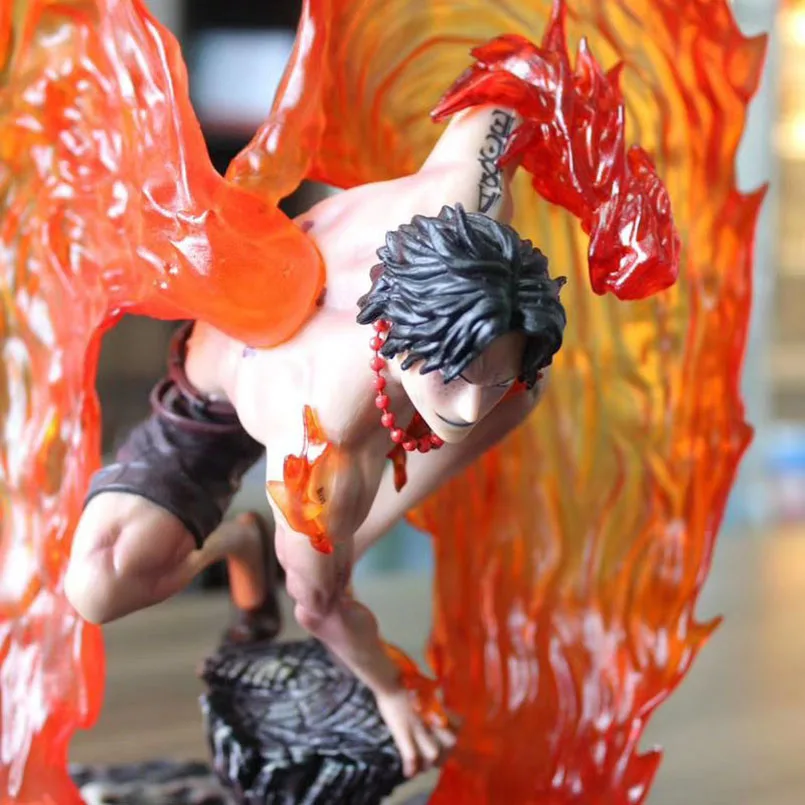 japanese anime one piece figure one piece flame Portgas PVC action figure toys Rise from the ashes Portgas statue Decoration Toy