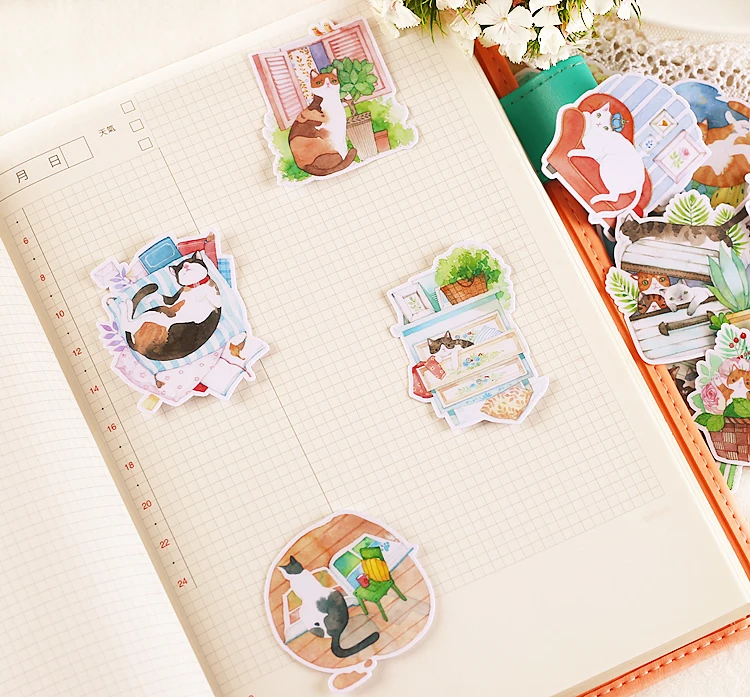 20 шт. бумажные стикеры Кот жизни | Игрушки и хобби