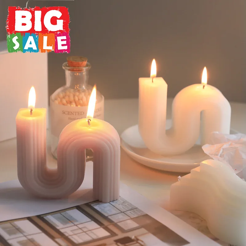 

S-shaped Scented Candle INS Home Candle Advanced Shooting Background Props Handmade Gifts