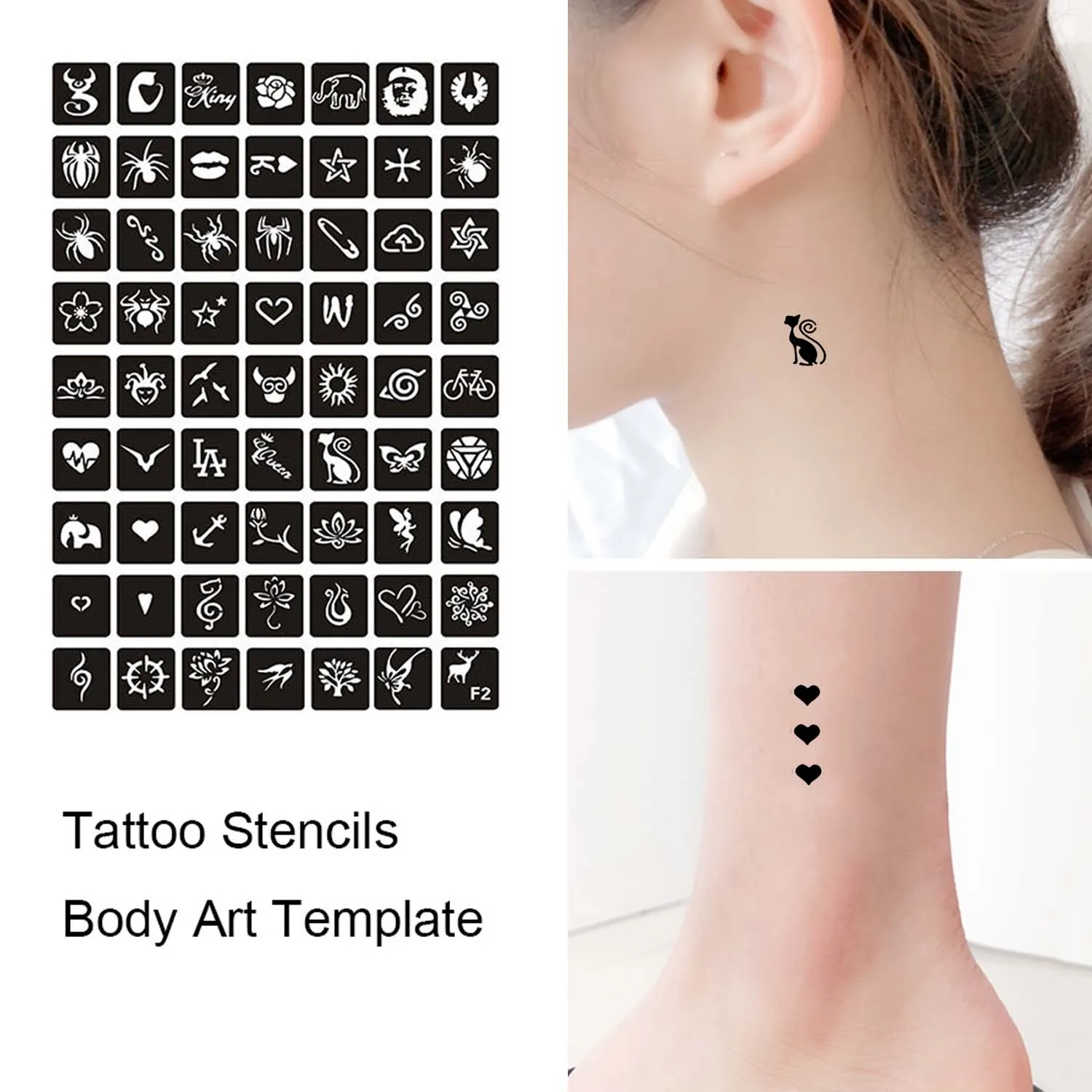 5 листов многоразовых татуировок хной временные трафареты шаблоны наклейки для