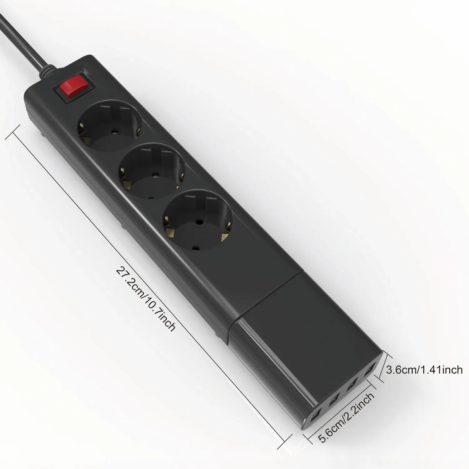 Сетевой блок с несколькими розетками с USB 3 розетками ЕС 4 usb-порта съемное быстрое настенное зарядное устройство Защита от перенапряжения удлинитель 1,5 м