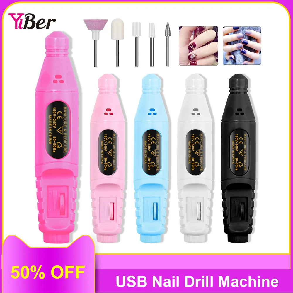 

USB Electric Nail Drill Machine 20000RPM Professional Nail File Kit Acrylic Nails Cordless Milling Cutter Nail Drill Equipment