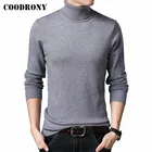 COODRONY зимнее Новое поступление Модный повседневный классический однотонный вязаный толстый теплый свитер с высоким воротником пуловер мужская одежда C2006
