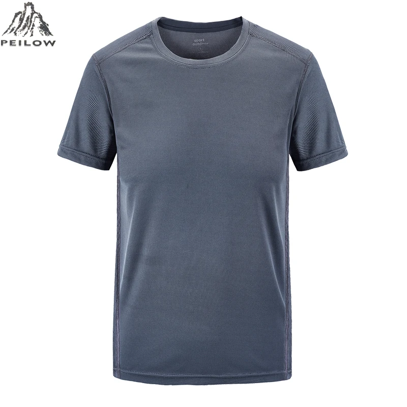 PEILOW размера плюс L~ 6XL 7XL 8XL2017 Весна Лето Мужская футболка с коротким рукавом быстросохнущая дышащая Фитнес хип-хоп Футболка мужская